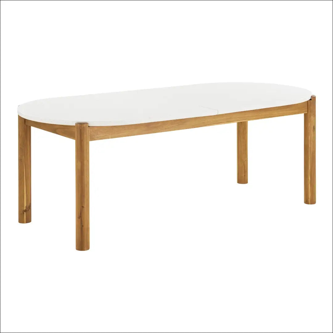 Valgomojo stalas akacijos/teracso medienos baltas/natūralus 95x210x76 cm RD1093 - €842 Save 15% __label:Pristatymas