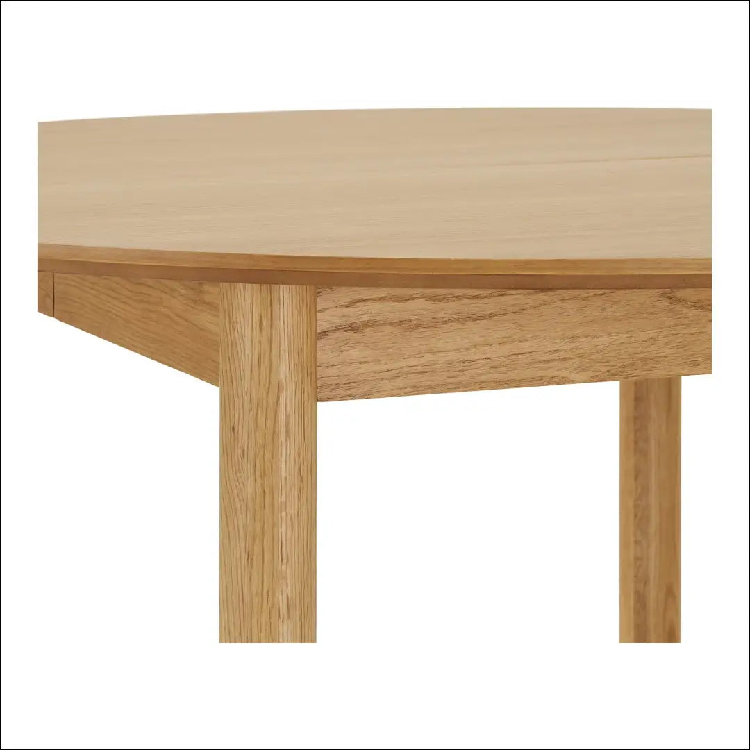 Valgomojo stalas ąžuolo fanera natūralus su dviem prailginimo plokštelėmis ø120x120-170-220x75 cm RD418 - €714 Save 15%