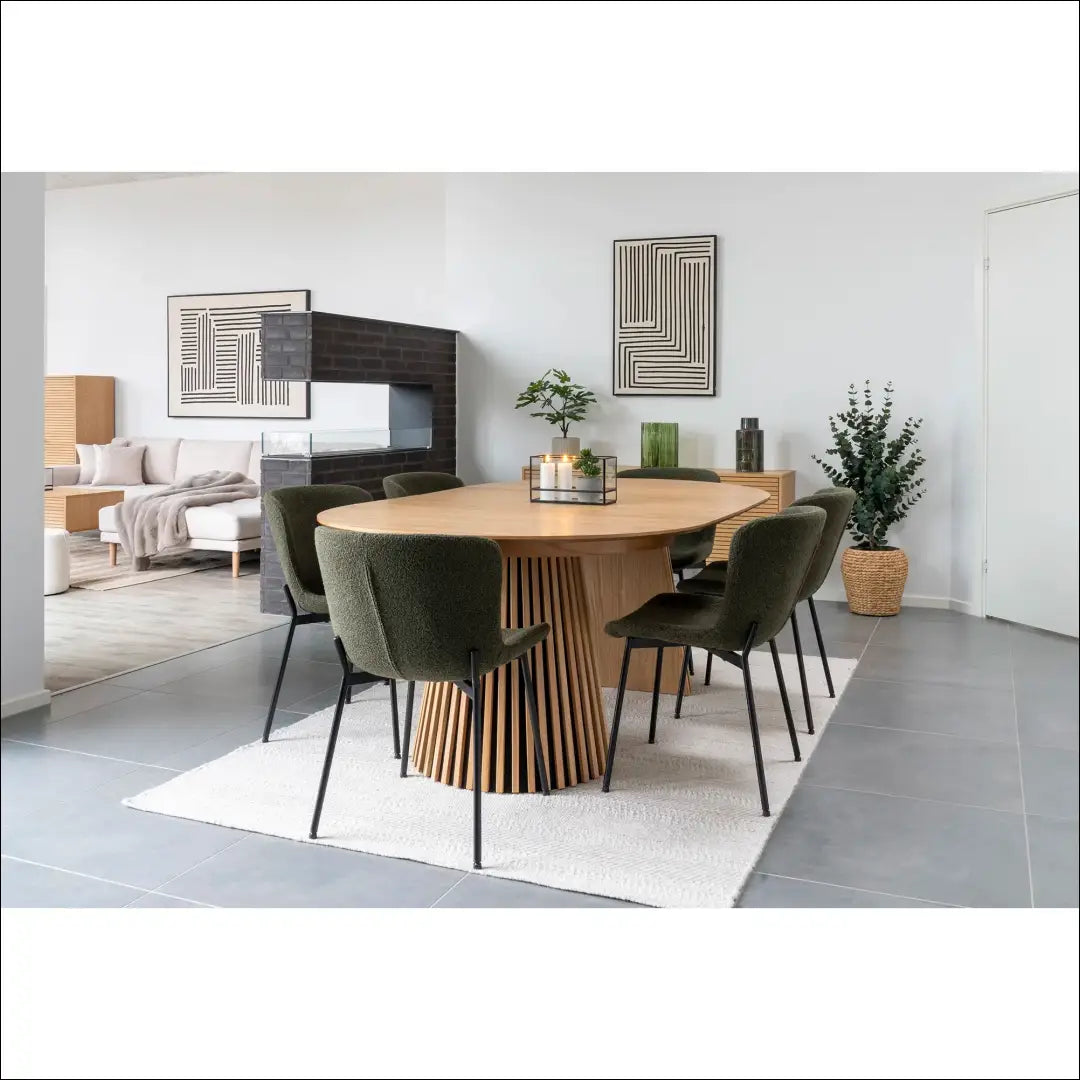 Valgomojo stalas ąžuolo fanera natūralus su dviem prailginimo plokštelėmis 120x200-250-300x75 cm RD422 - €1,198 Save