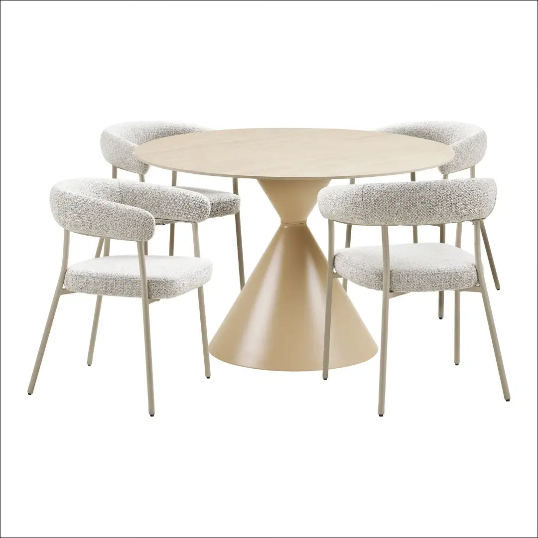 Valgomojo stalas ir 4 valgomojo kėdės RD1156 - €1,019 Save 15% Dining sets, nordic, over-200, Smėlio, uzsakomi Virš