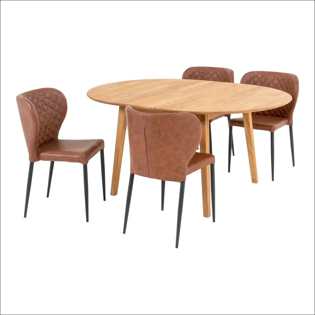 Valgomojo stalas ir 4 valgomojo kėdės RD1157 - €1,440 Save 15% Dining sets, Natūrali / ruda, nordic, over-200, uzsakomi