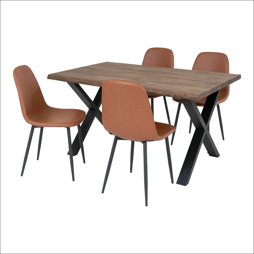 Valgomojo stalas ir 4 valgomojo kėdės RD1161 - €995 Save 15% Dining sets, Natūrali / ruda, nordic, over-200, uzsakomi