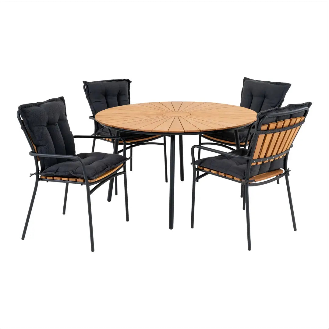 Valgomojo stalas ir 4 valgomojo kėdės RD1164 - €1,217 Save 15% __label:Pristatymas 5-14 d.d., Natūrali / juoda, nordic,