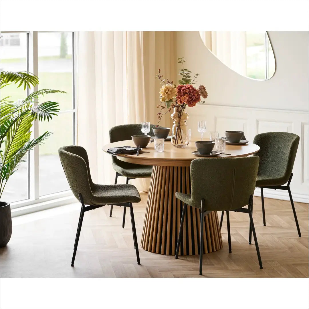 Valgomojo stalas ir 4 valgomojo kėdės RD1175 - €1,019 Save 15% Dining sets, Natūrali / tamsiai žalia, nordic, under-25,
