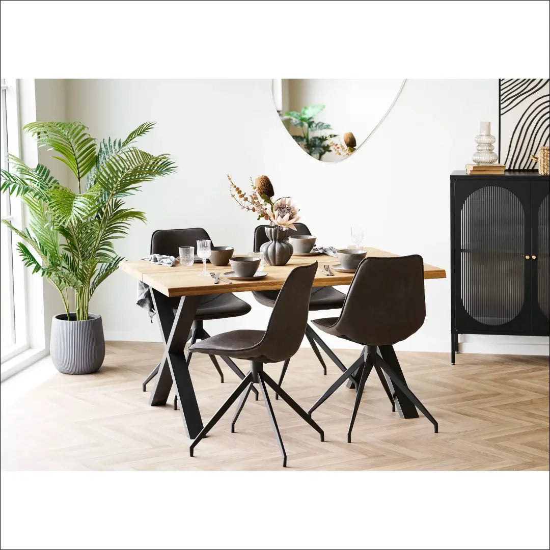 Valgomojo stalas ir 4 valgomojo kėdės RD1176 - €1,237 Save 15% Dining sets, Natūrali / pilka, nordic, under-25,