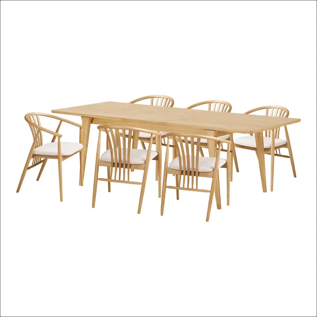 Valgomojo stalas ir 6 valgomojo kėdės RD1150 - €2,805 Save 15% Dining sets, Natūrali, nordic, over-200, uzsakomi Virš
