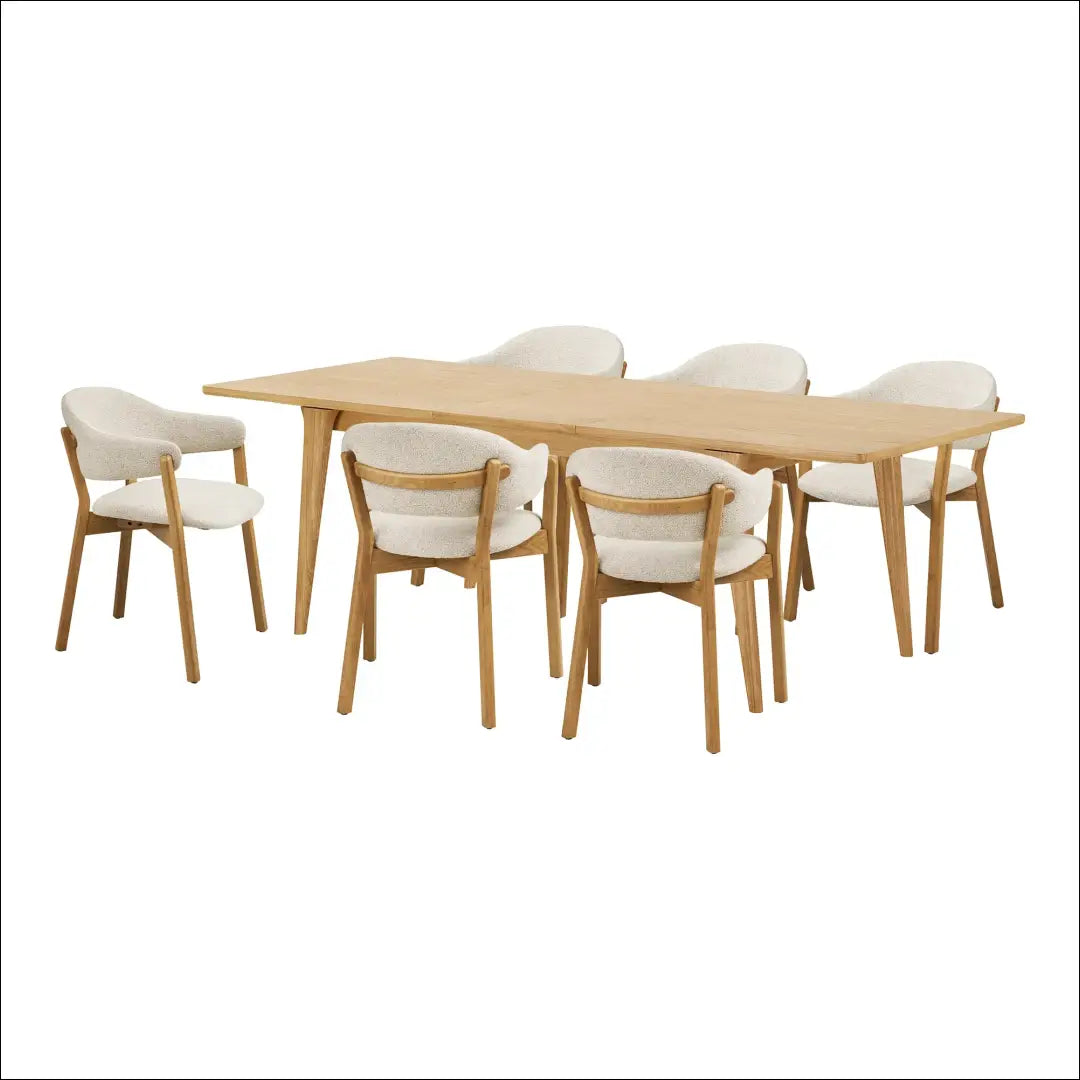 Valgomojo stalas ir 6 valgomojo kėdės RD1151 - €3,110 Save 15% Dining sets, Natūrali / bežinė, nordic, over-200,