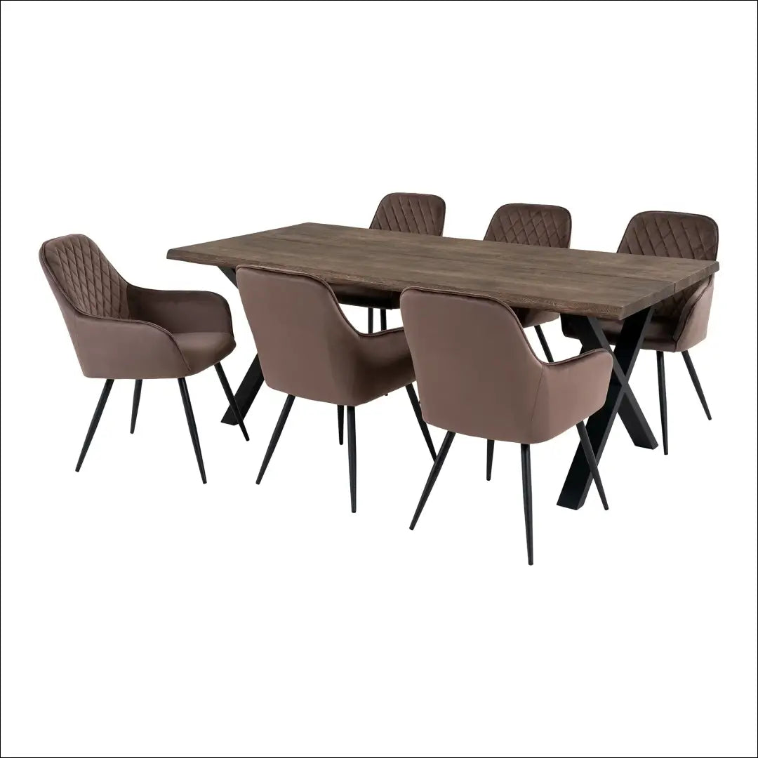Valgomojo stalas ir 6 valgomojo kėdės RD1159 - €1,590 Save 15% Dining sets, Natūrali / Šviesiai ruda, nordic, over-200,