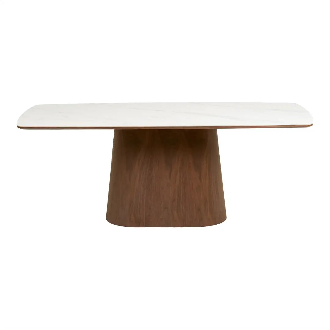 Valgomojo stalas keraminis stalviršis/uosio fanera balta/tamsiai ruda 90x200x76 cm RD448 - €811 Save 15%