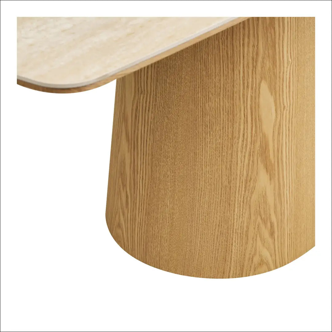 Valgomojo stalas keraminis stalviršis/uosio fanera travertino imitacija/natūralus 90x200x76 cm RD447 - €811 Save 15%