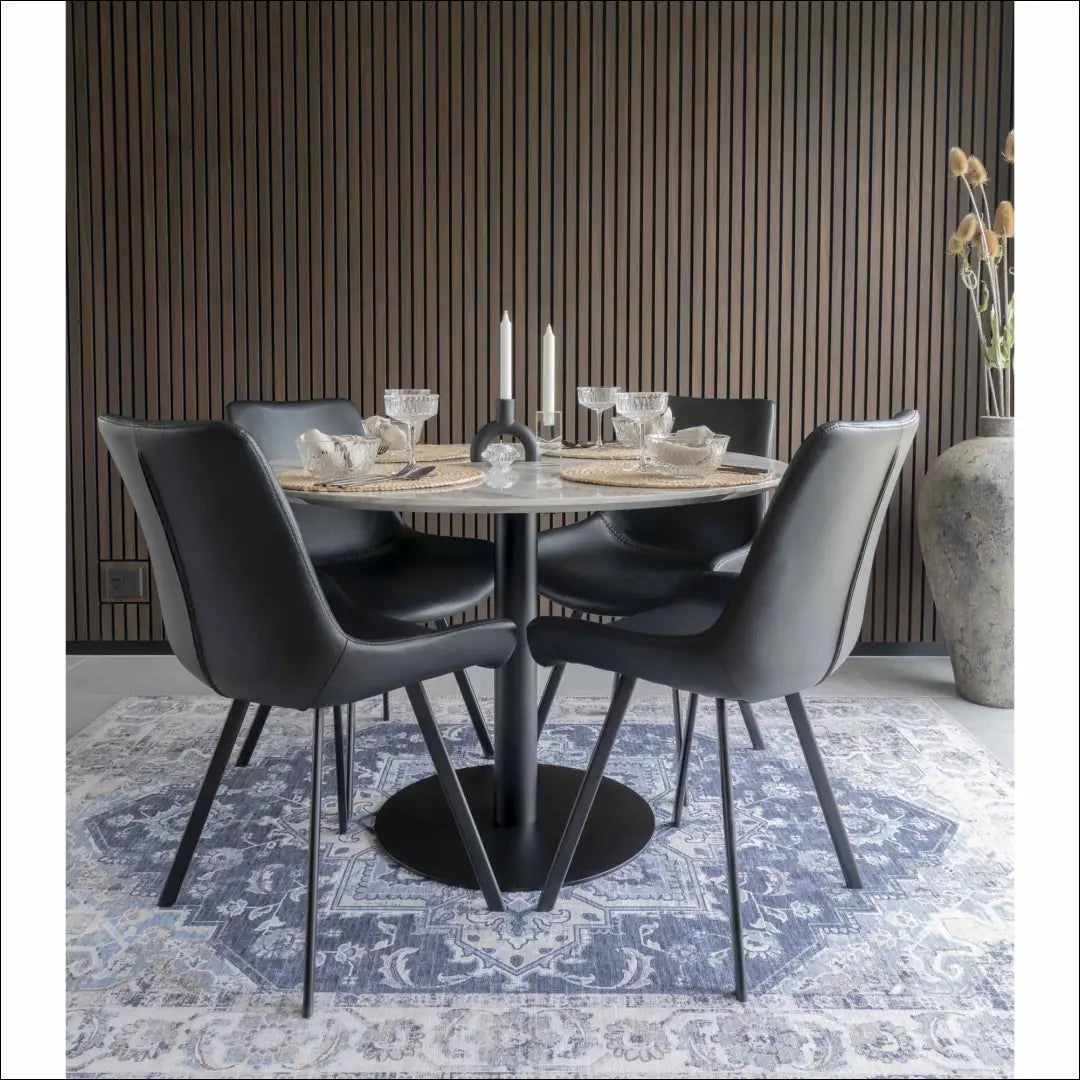 Valgomojo stalas marmuro imitacijos stalviršis juodos spalvos pagrindas ø110x75 cm RD400 - €259 Save 15%