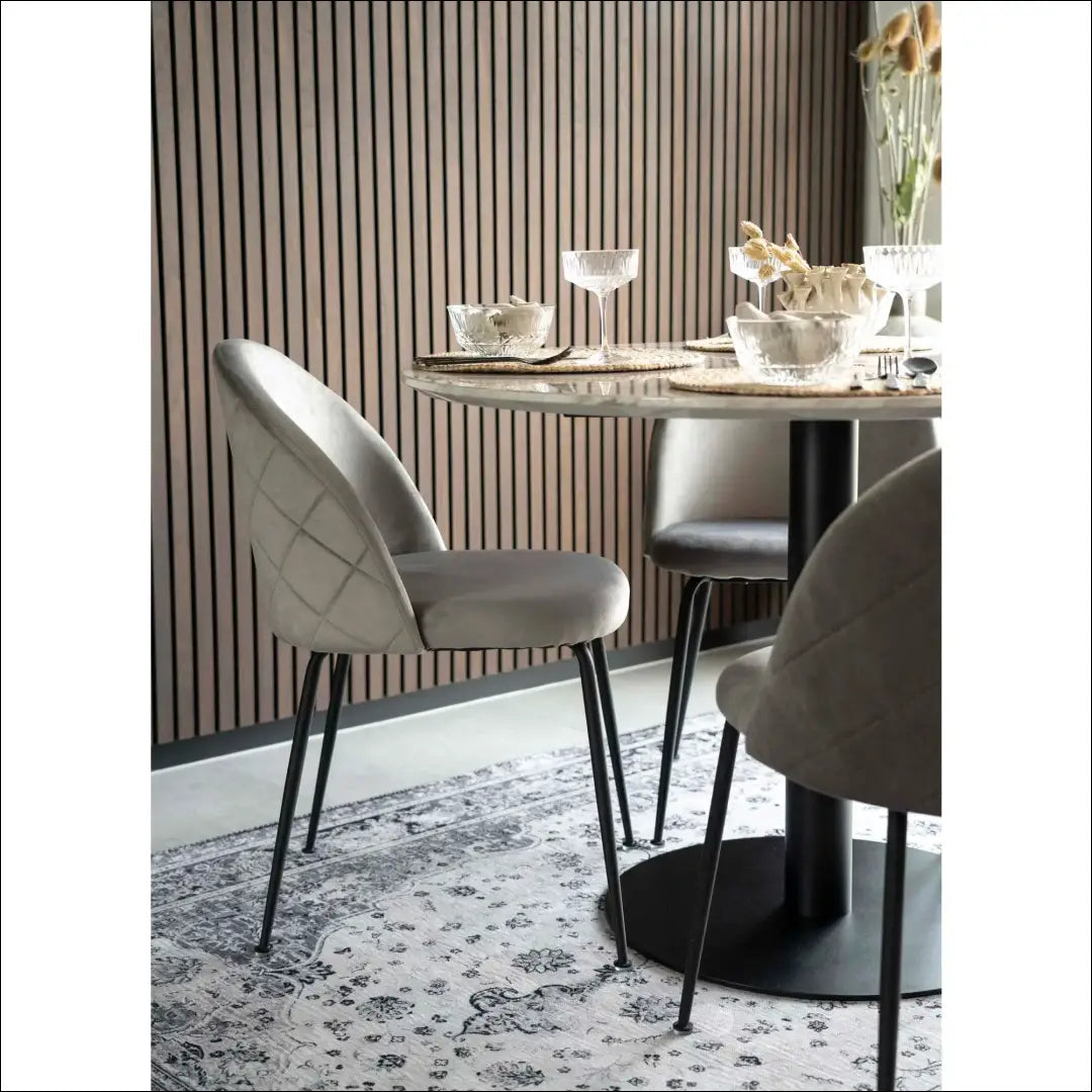 Valgomojo stalas marmuro imitacijos stalviršis juodos spalvos pagrindas ø110x75 cm RD400 - €259 Save 15%