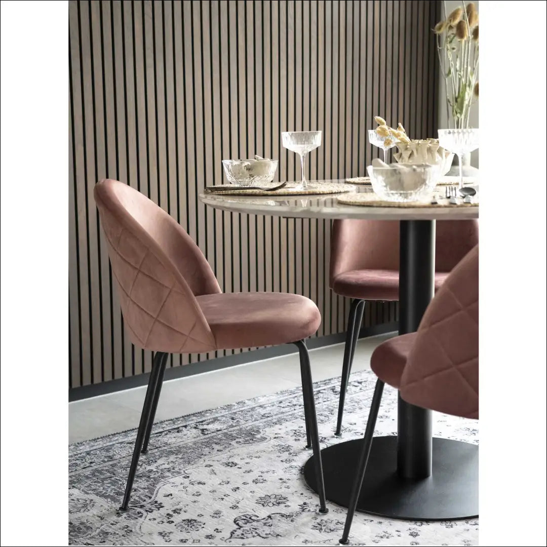 Valgomojo stalas marmuro imitacijos stalviršis juodos spalvos pagrindas ø110x75 cm RD400 - €259 Save 15%