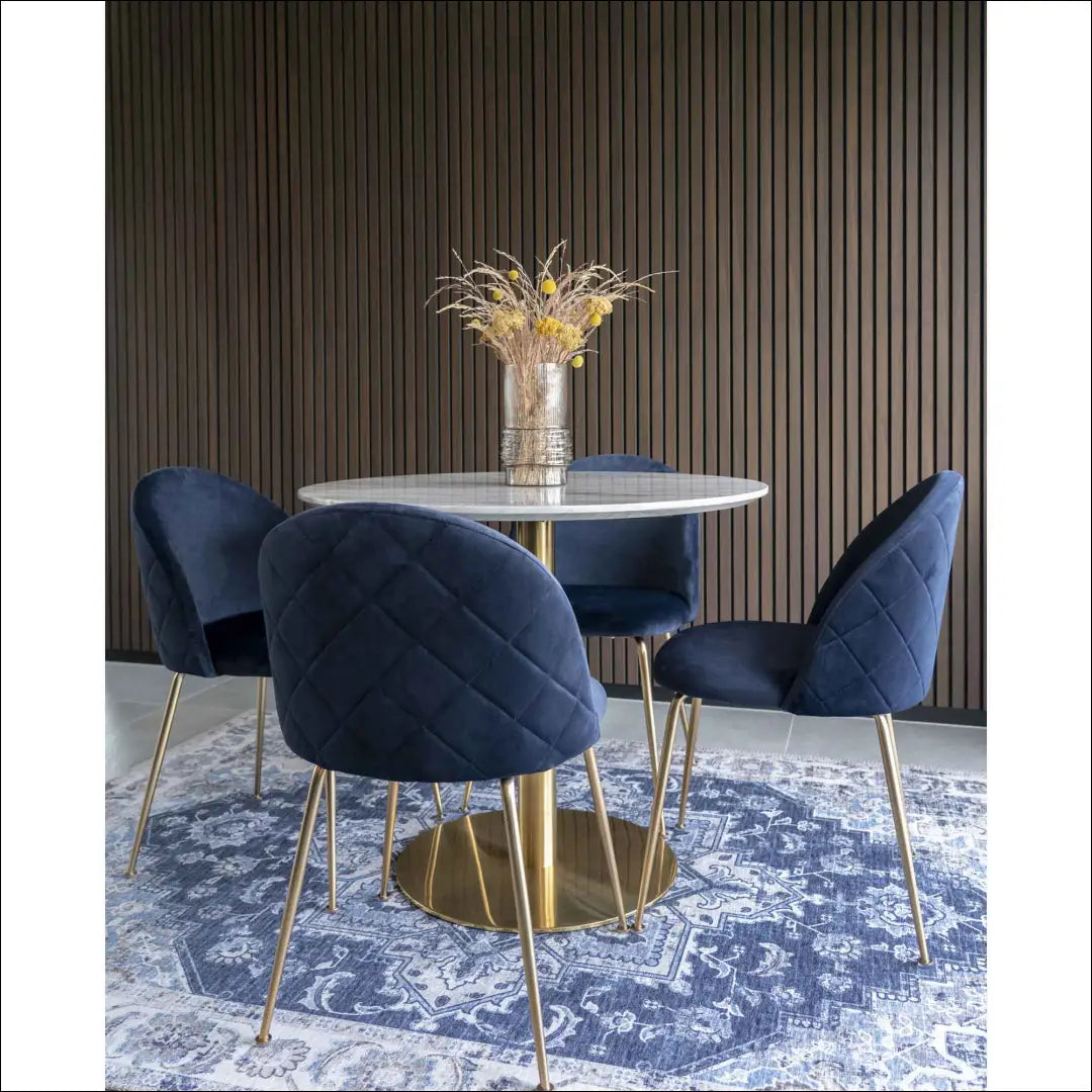 Valgomojo stalas marmuro imitacijos stalviršis žalvario pagrindas ø90x75 cm RD398 - €373 Save 15% __label:Pristatymas