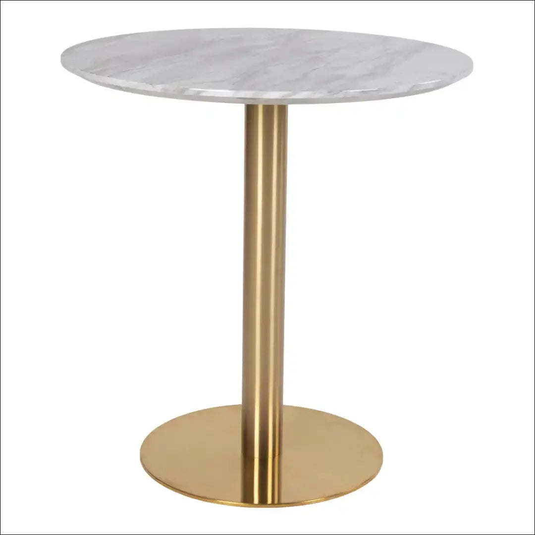 Valgomojo stalas marmuro imitacijos stalviršis žalvario pagrindas ø70x75 cm RD397 - €283 Save 15% Balta / Brass, Dining