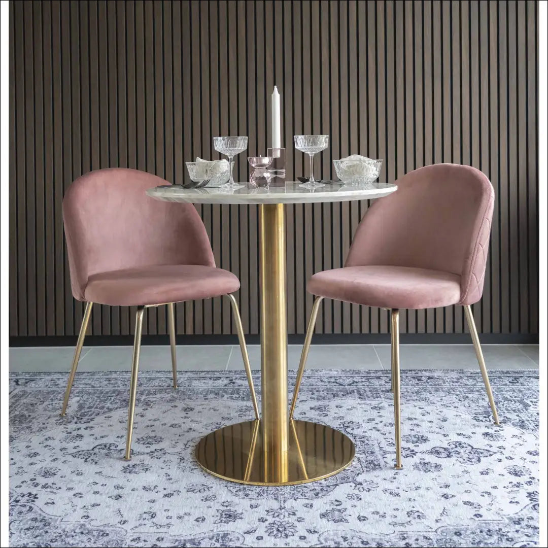 Valgomojo stalas marmuro imitacijos stalviršis žalvario pagrindas ø70x75 cm RD397 - €283 Save 15% __label:Pristatymas