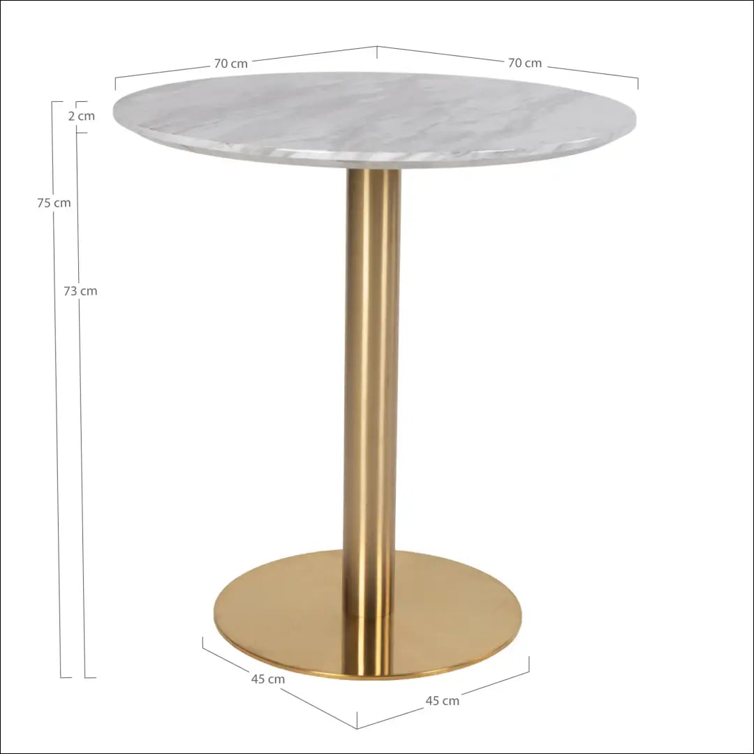 Valgomojo stalas marmuro imitacijos stalviršis žalvario pagrindas ø70x75 cm RD397 - €283 Save 15% __label:Pristatymas