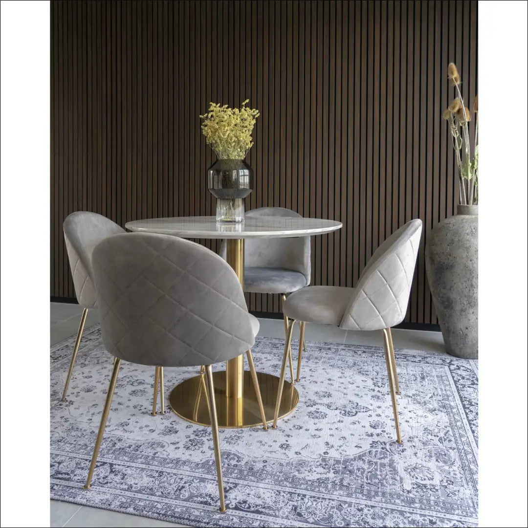 Valgomojo stalas marmuro imitacijos stalviršis žalvario pagrindas ø90x75 cm RD398 - €373 Save 15% __label:Pristatymas