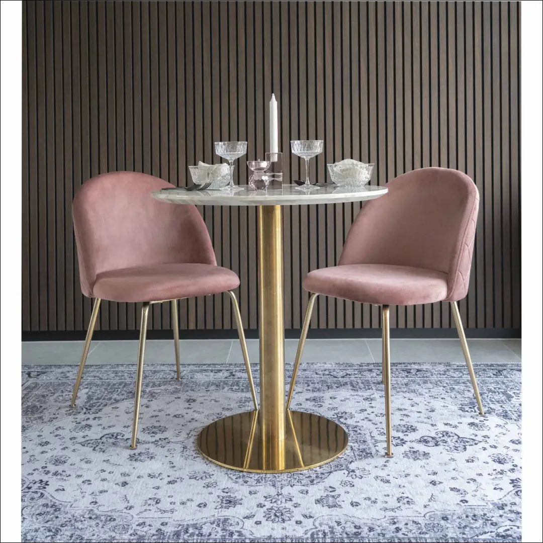 Valgomojo stalas marmuro imitacijos stalviršis žalvario pagrindas ø70x75 cm RD397 - €283 Save 15% __label:Pristatymas