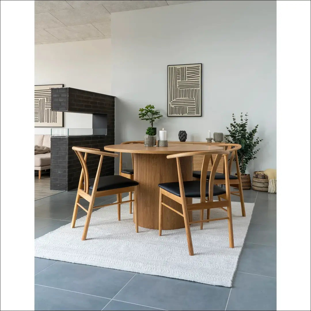 Valgomojo stalas natūralus ø120x75 cm RD477 - €472 Save 15% __label:Pristatymas 5-14 d.d., Dining tables, Natūrali,