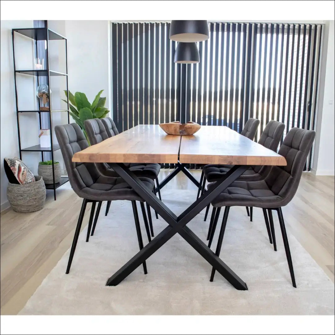 Valgomojo stalas su banguotais kraštais ąžuolo spalvos natūralus paruoštas prailginamoms lėkštėms 95x200x75 cm RD402