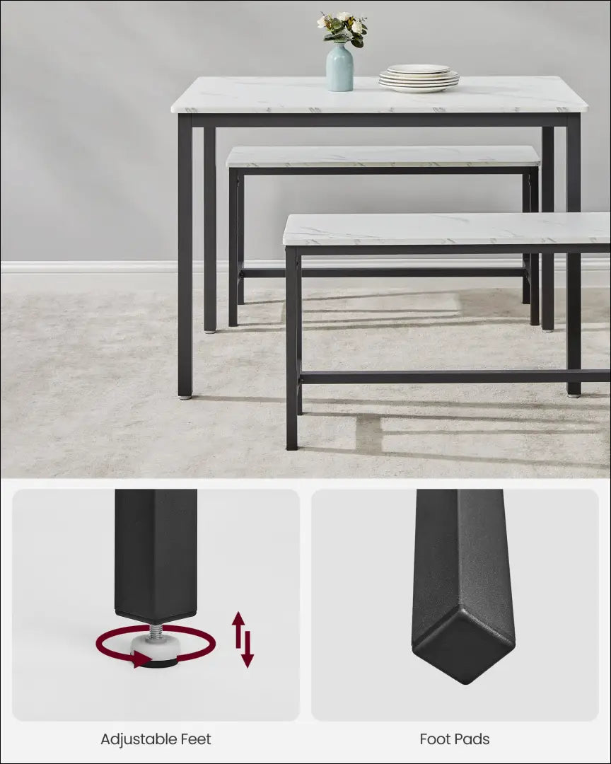 Valgomojo stalas su suolais (2vnt) komplektas SM433 - €118 Save 40% 100-200, __label:Pristatymas 5-14 d.d., notouch30,