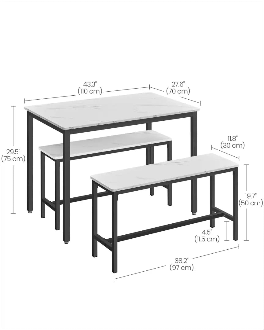 Valgomojo stalas su suolais (2vnt) komplektas SM433 - €118 Save 40% 100-200, __label:Pristatymas 5-14 d.d., notouch30,
