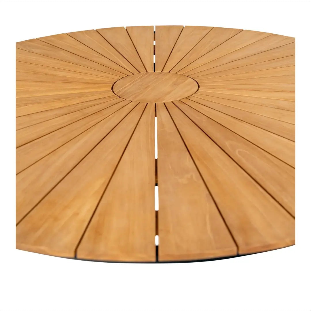 Valgomojo stalas tikmedžio stalviršis natūralios medienos juodos kojelės ø130x74 cm RD1185 - €569 Save 15%