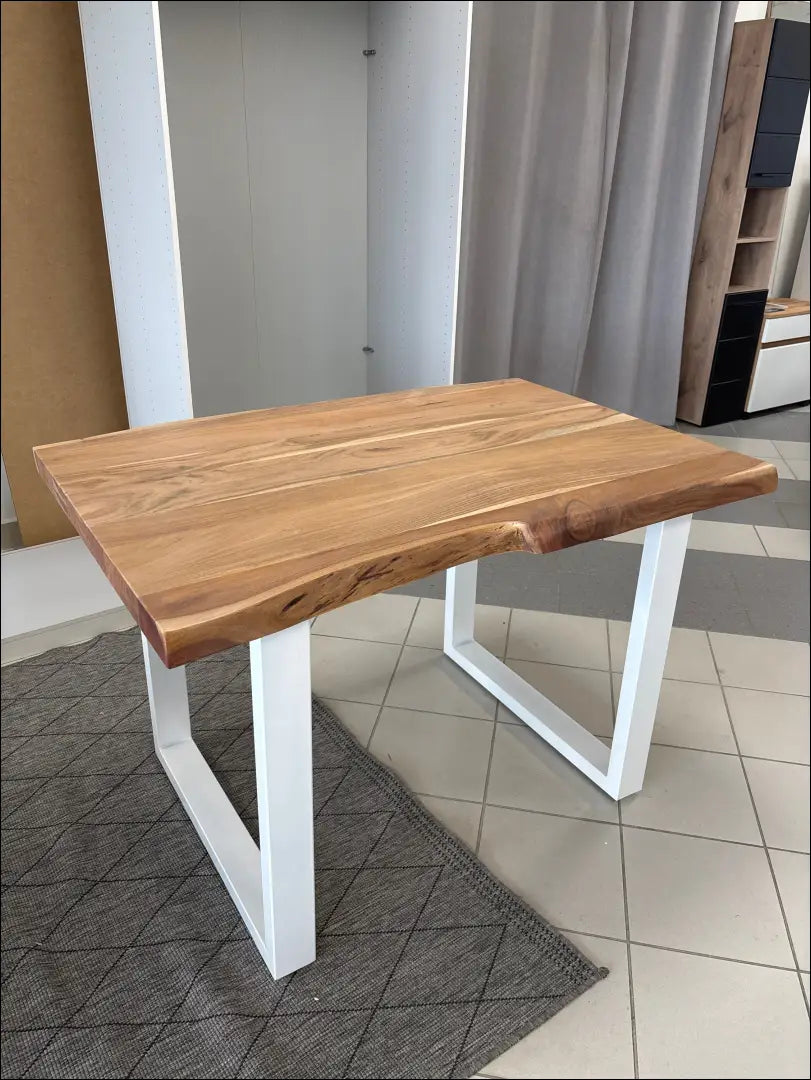 Valgomojo stalas VI1018 - €206 Save 50% color-balta, color-ruda, material-medzio-masyvas, material-metalas, over-200