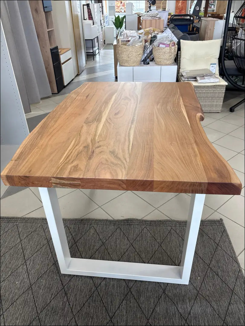 Valgomojo stalas VI1018 - €198 Save 55% 100-200, color-balta, color-ruda, material-medzio-masyvas, material-metalas