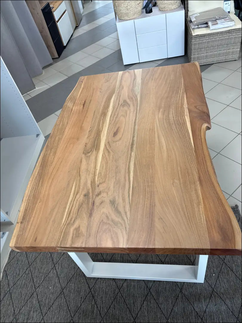 Valgomojo stalas VI1018 - €198 Save 55% 100-200, color-balta, color-ruda, material-medzio-masyvas, material-metalas