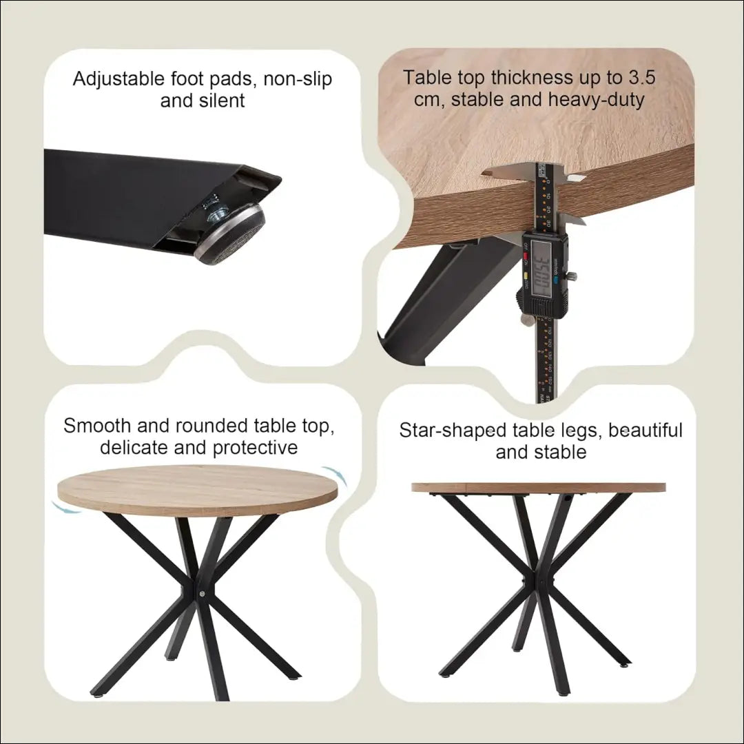 Valgomojo stalas VI1065 - €135 Save 50% 100-200, __label:Pristatymas 1-2 d.d., color-ruda, material-mediena, Push