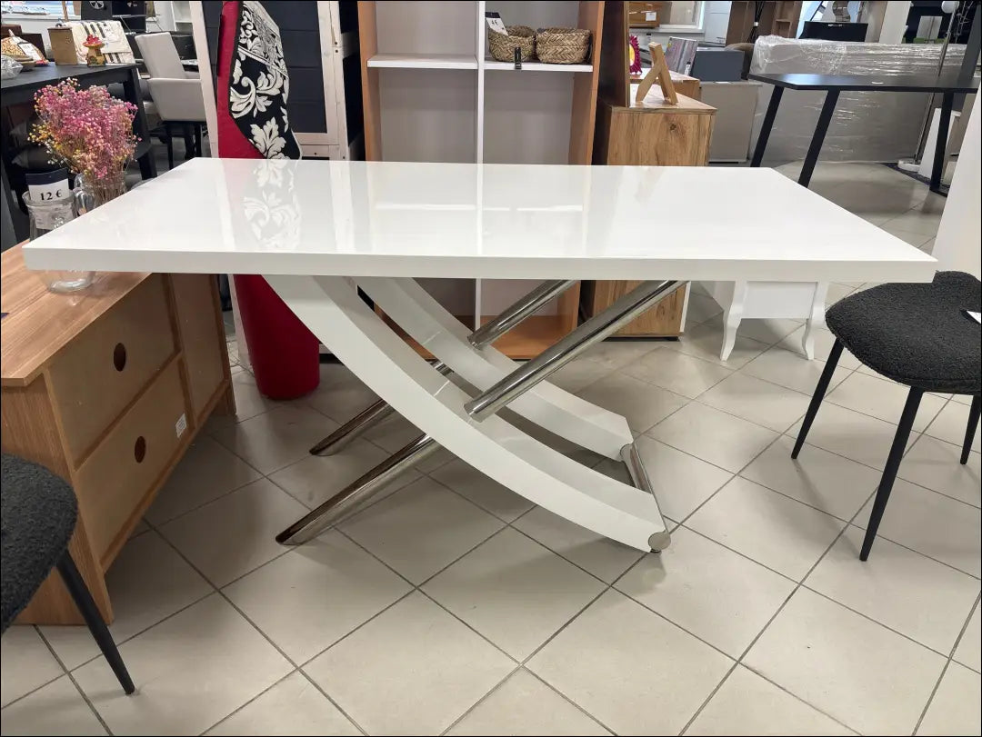 Valgomojo stalas VI1176 - €240 Save 50% __label:Pristatymas 1-2 d.d., color-balta, color-sidabrine, material-mediena,