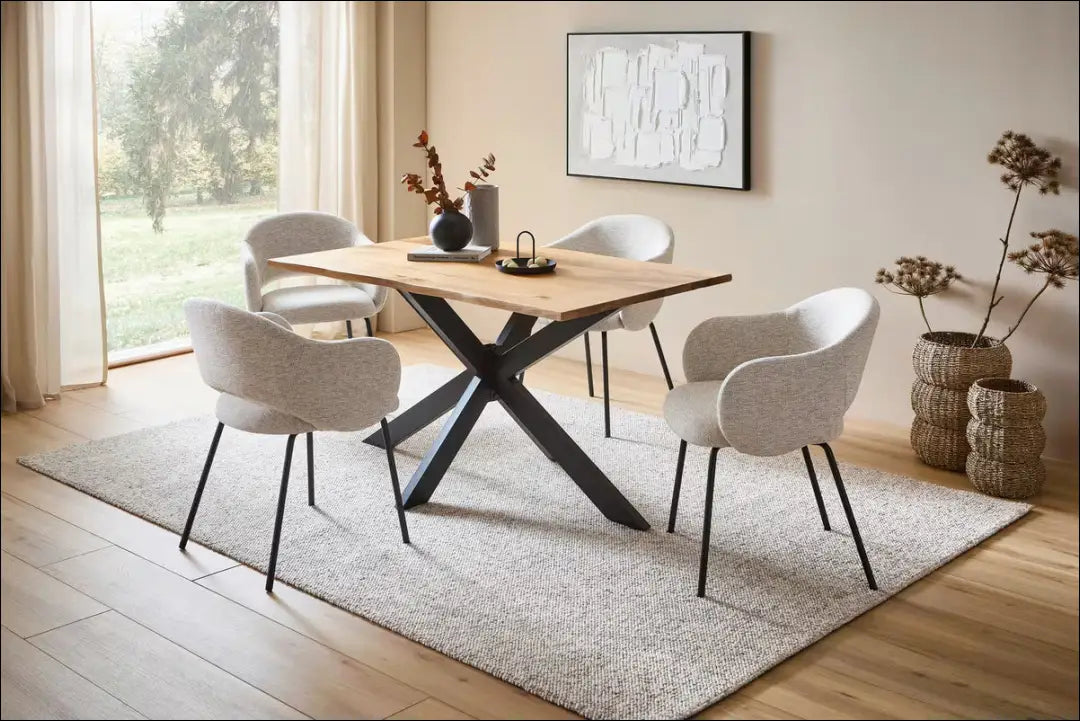 Valgomojo stalas VI1316 - €290 Save 50% __label:Pristatymas 1-2 d.d., color-juoda, color-ruda, material-medzio-masyvas,