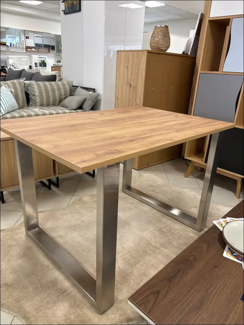 Valgomojo stalas VI1515 - €120 Save 50% 100-200, __label:Pristatymas 1-2 d.d., color-ruda, color-sidabrine,