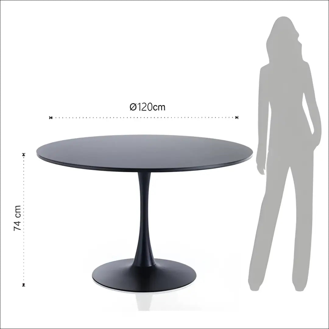 Valgomojo stalas VI602 - €277 Save 65% __label:Pristatymas 1-2 d.d., color-juoda, material-mdf, material-metalas,