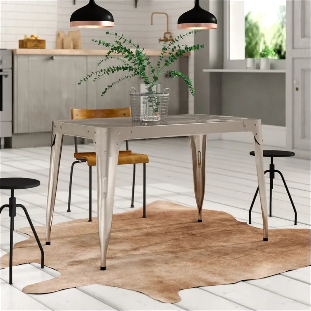 Valgomojo stalas VI800 - €114 Save 70% 100-200, __label:Pristatymas 1-2 d.d., color-sidabrine, material-metalas, €100