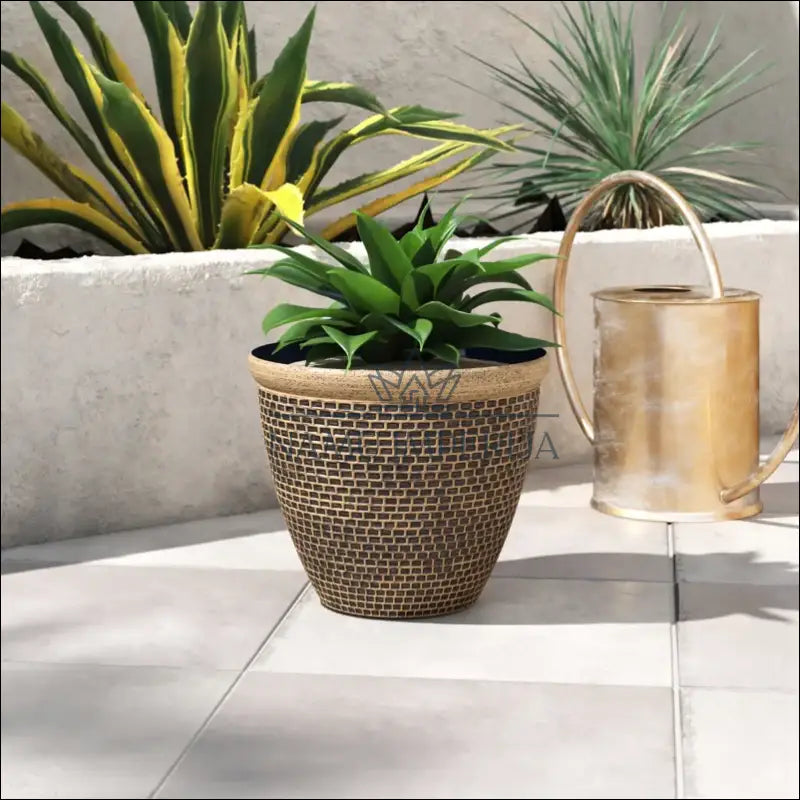 Vazonas iš perdirbto plastiko DI9069 - €12 Save 50% __label:Pristatymas 1-2 d.d., color-auksine, interjeras,