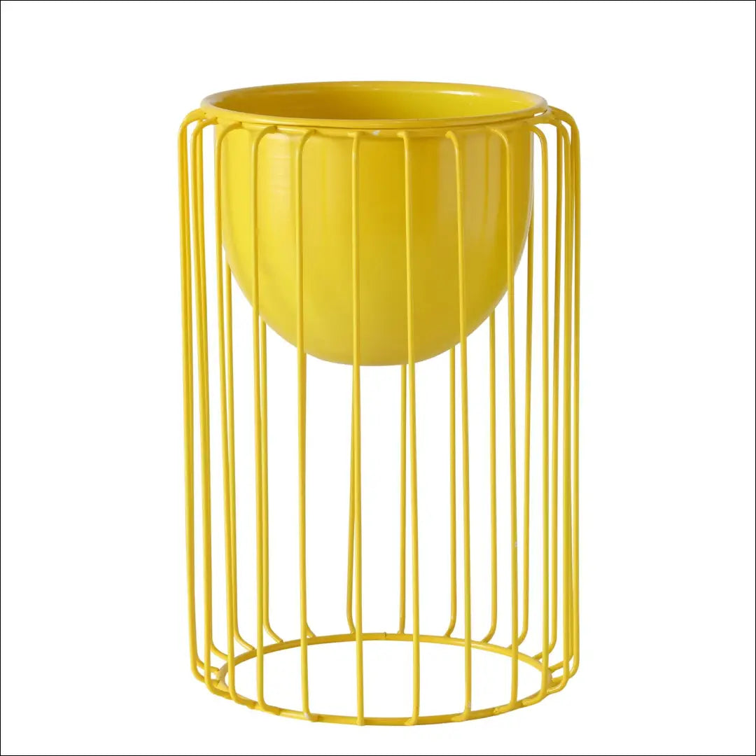 Vazonas su stovu DI6872 - €35 Save 65% 25-50, __label:Pristatymas 1-2 d.d., color-geltona, interjeras, material-metalas
