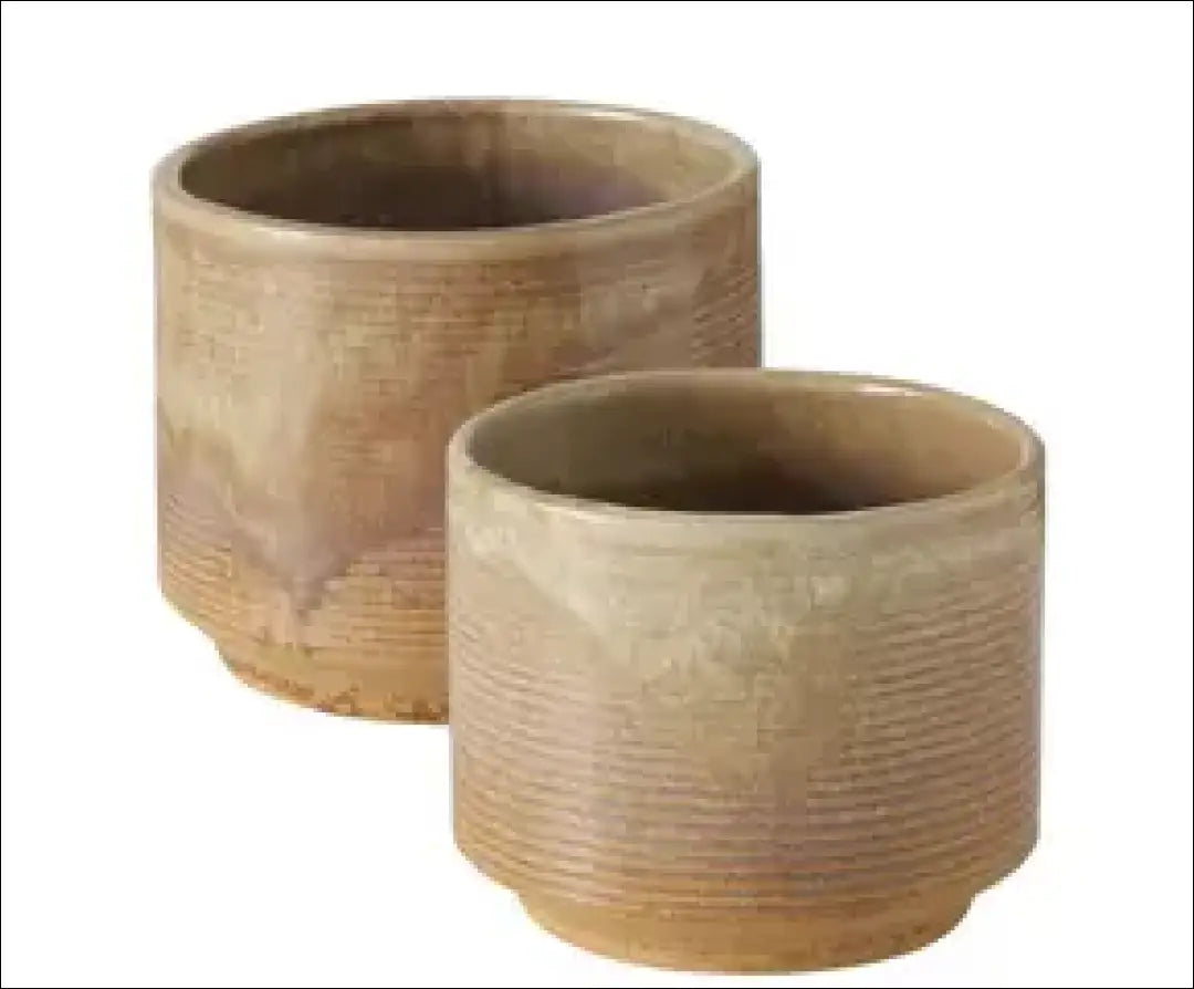 Vazonų komplektas (2vnt) DI6793 - €16 Save 65% __label:Pristatymas 1-2 d.d., color-ruda, interjeras, material-akmuo,