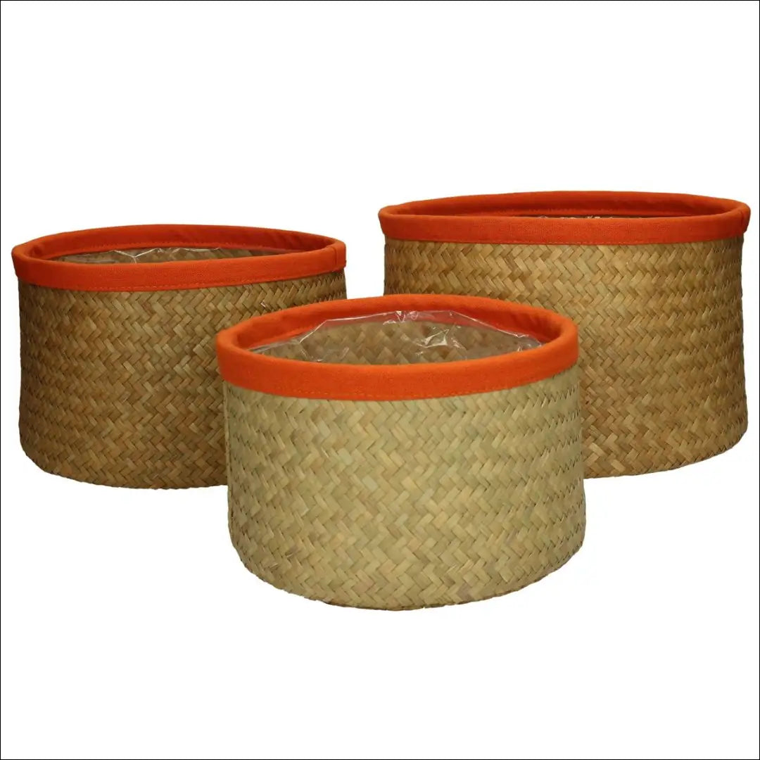 Vazonų komplektas (3vnt) DI6265 - €24 Save 70% __label:Pristatymas 1-2 d.d., color-oranzine, color-smelio, interjeras,