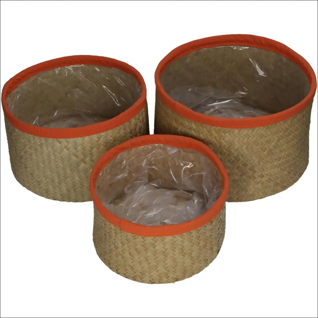 Vazonų komplektas (3vnt) DI6265 - €24 Save 70% __label:Pristatymas 1-2 d.d., color-oranzine, color-smelio, interjeras,