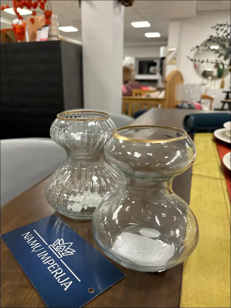 Vazų komplektas (2vnt) DI6263 - €8 Save 70% __label:Pristatymas 1-2 d.d., color-auksine, interjeras, material-stiklas,