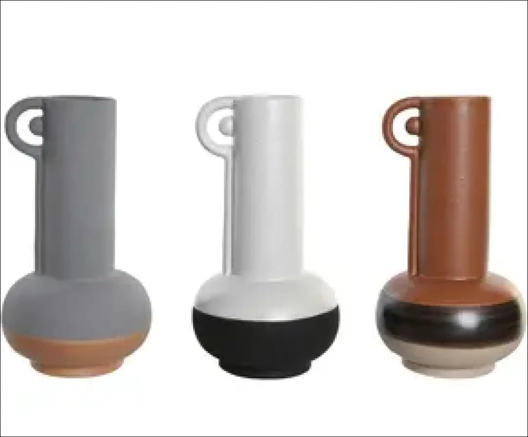 Vazų komplektas (3vnt) DI6859 - €31 Save 65% 25-50, __label:Pristatymas 1-2 d.d., color-balta, color-juoda, color-pilka