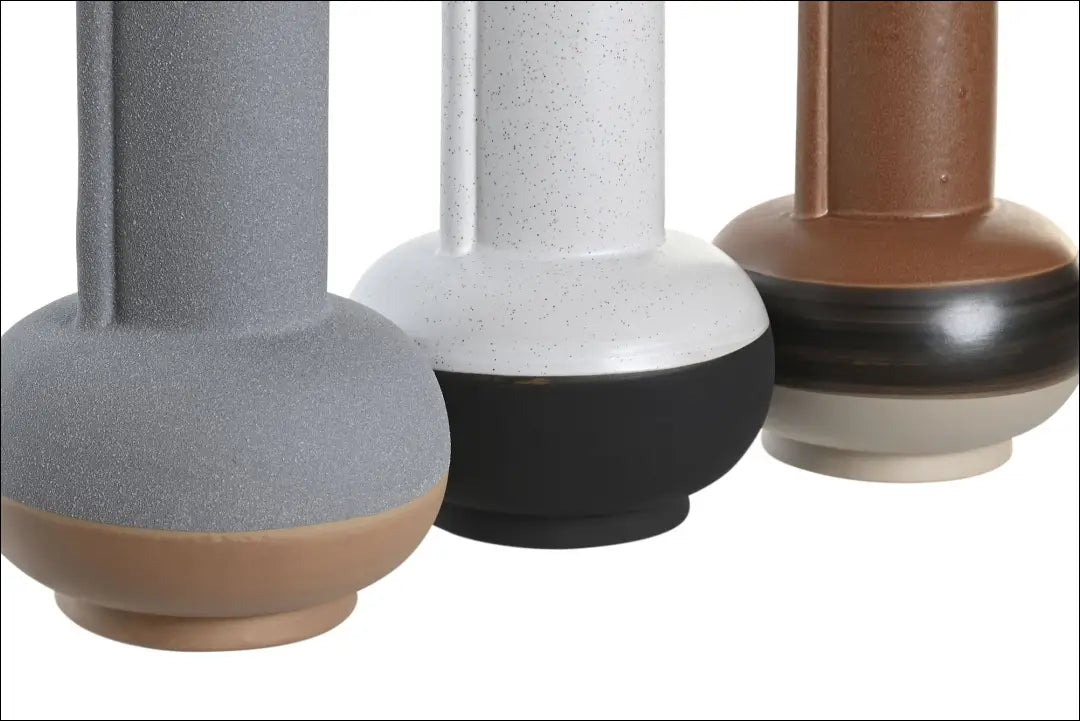 Vazų komplektas (3vnt) DI6859 - €31 Save 65% 25-50, __label:Pristatymas 1-2 d.d., color-balta, color-juoda, color-pilka