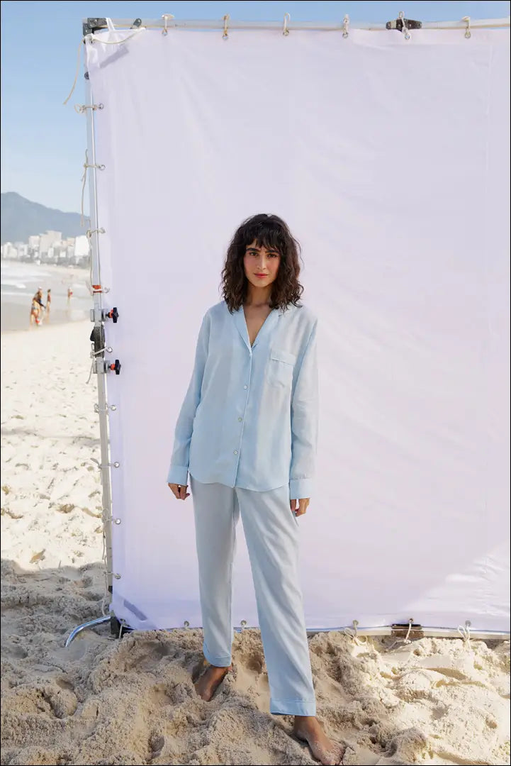 Veganiško šilko pižama “Luna&Noon” DI7569 - €65 Save 65% 50-100, __label:Pristatymas 1-2 d.d., color-melyna,