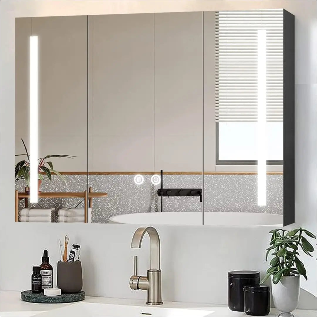 Veidrodinė LED vonios spintelė KI1353 - €129 Save 50% 100-200, __label:Pristatymas 1-2 d.d., color-sidabrine,
