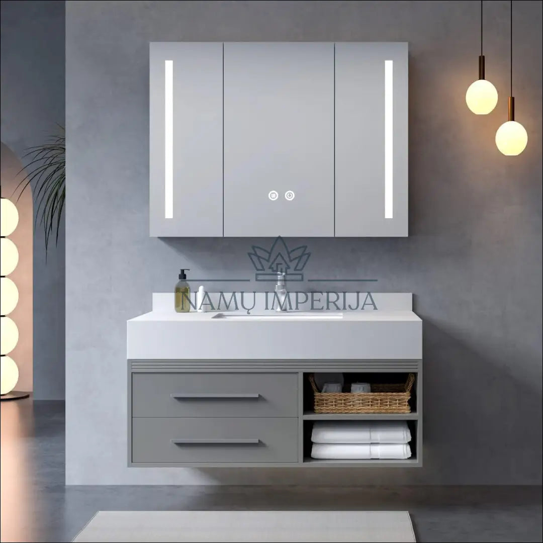 Veidrodinė LED vonios spintelė KI1353 - €129 Save 50% 100-200, __label:Pristatymas 1-2 d.d., color-sidabrine,