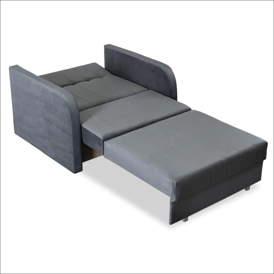 Vienvietis miegamas fotelis su veliūro audiniu pilkos spalvos TE432 - €760 Save 15% __label:Pristatymas 5-14 d.d.,