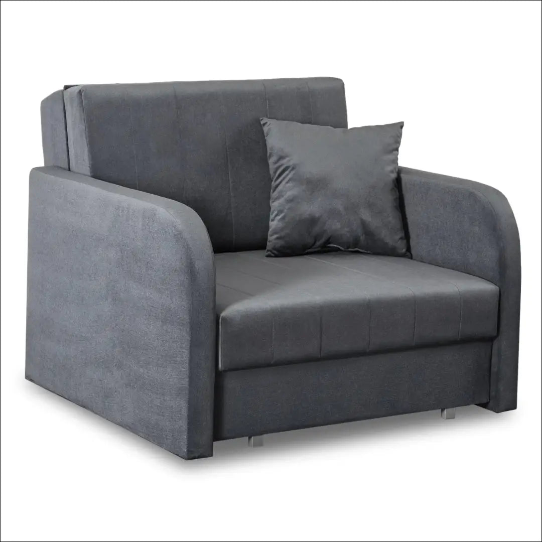 Vienvietis miegamas fotelis su veliūro audiniu pilkos spalvos TE432 - €760 Save 15% __label:Pristatymas 5-14 d.d.,